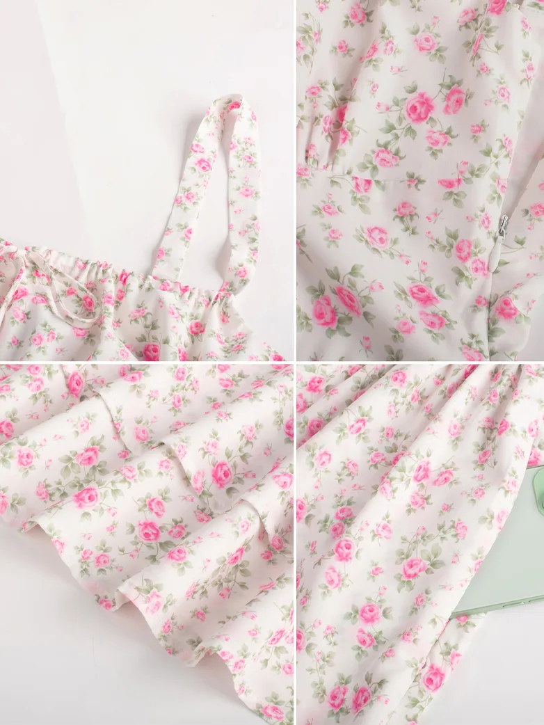 Women Summer Floral Puffy Corset Dress - Image 24