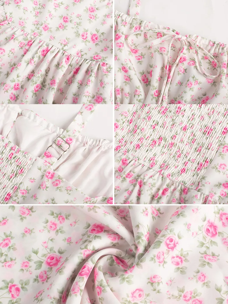 Women Summer Floral Puffy Corset Dress - Image 25
