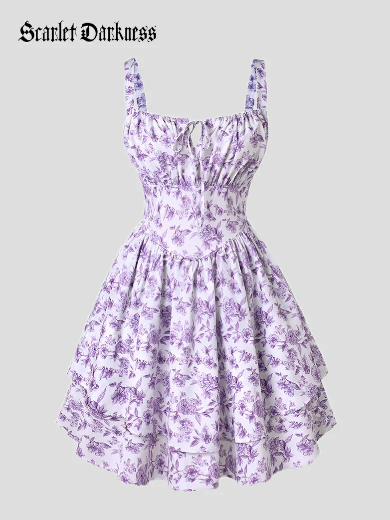 Women Summer Floral Puffy Corset Dress - Image 28