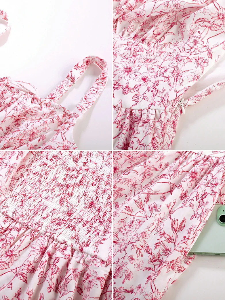 Women Summer Floral Puffy Corset Dress - Image 32