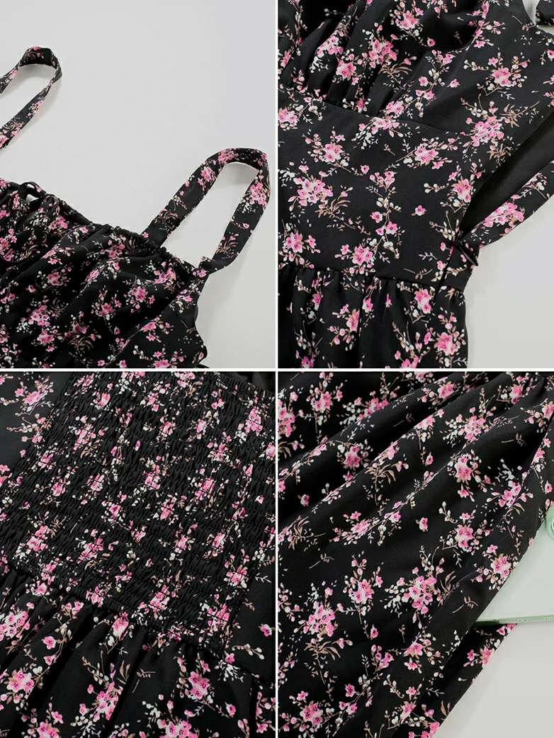 Women Summer Floral Puffy Corset Dress - Image 35