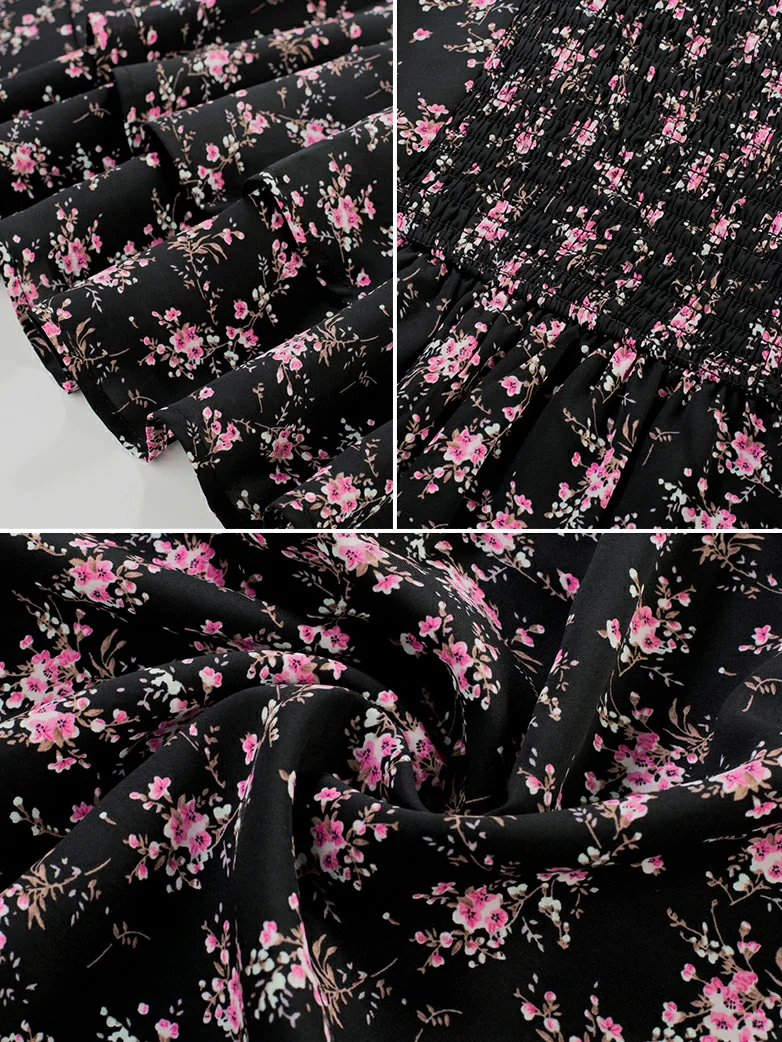 Women Summer Floral Puffy Corset Dress - Image 36