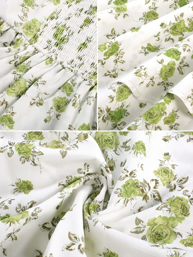 Women Summer Floral Puffy Corset Dress - Image 38