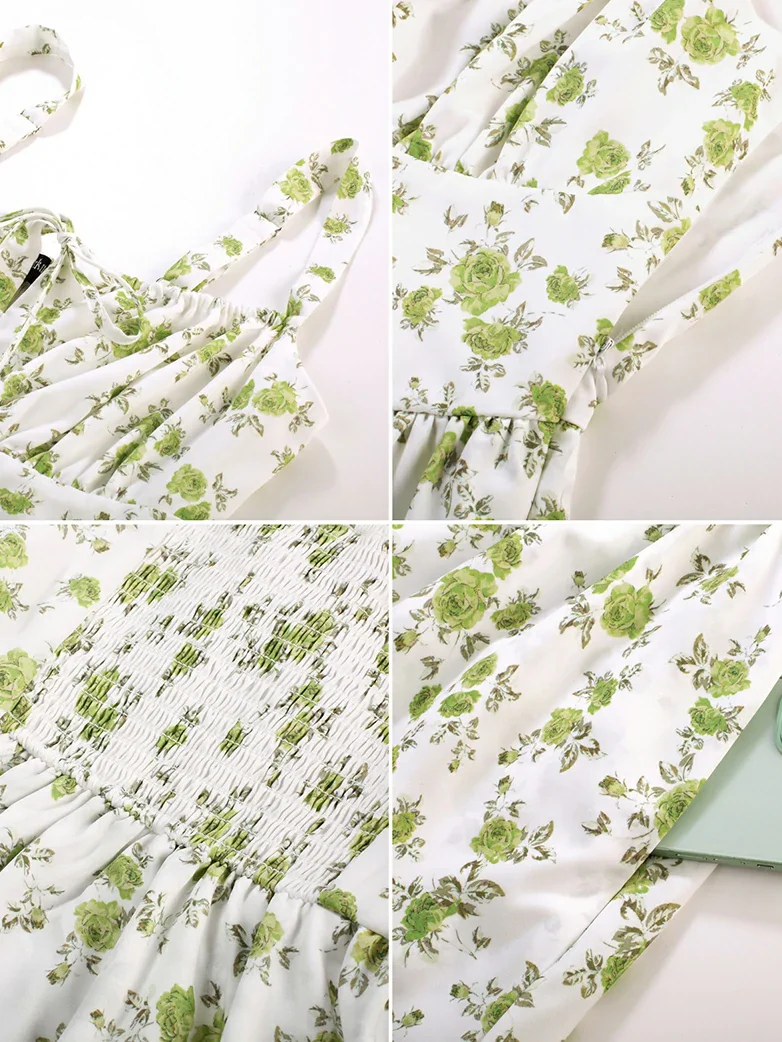 Women Summer Floral Puffy Corset Dress - Image 39