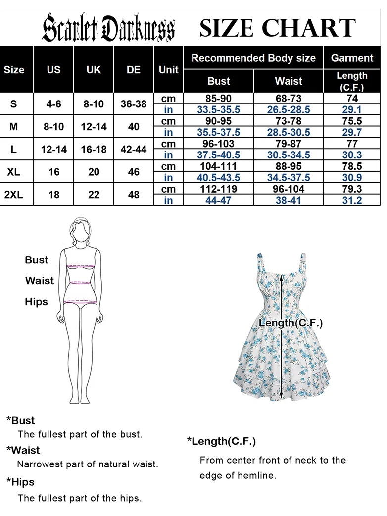 Women Summer Floral Puffy Corset Dress - Image 5