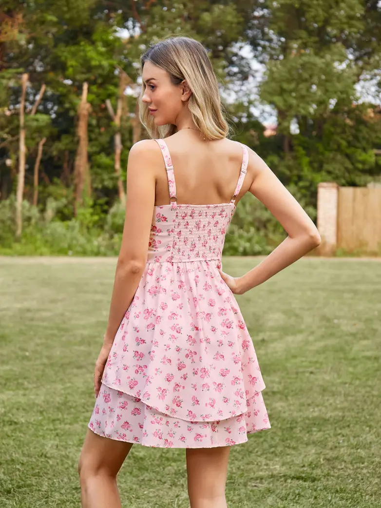 Women Summer Floral Puffy Corset Dress - Image 58