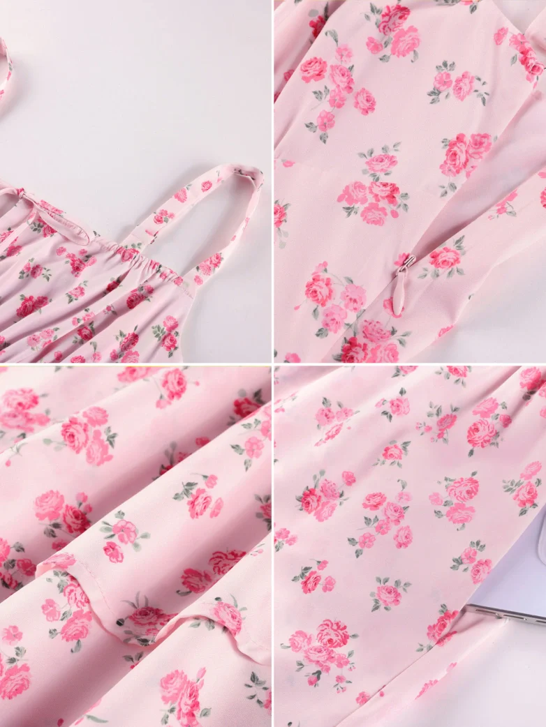 Women Summer Floral Puffy Corset Dress - Image 59