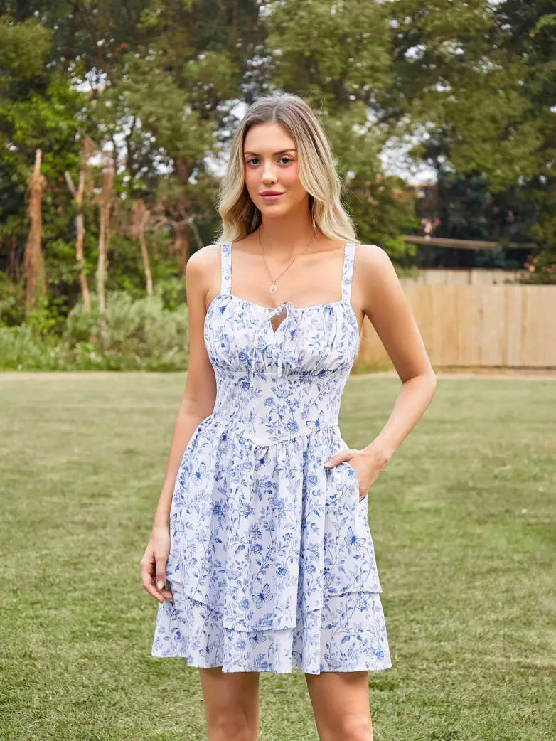 Women Summer Floral Puffy Corset Dress - Image 64