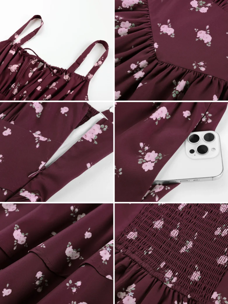 Women Summer Floral Puffy Corset Dress - Image 89