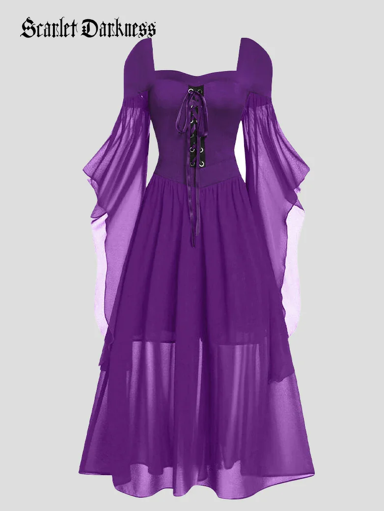 2025 Halloween Witch Fairy Tie-Strap Long Dress - Image 11