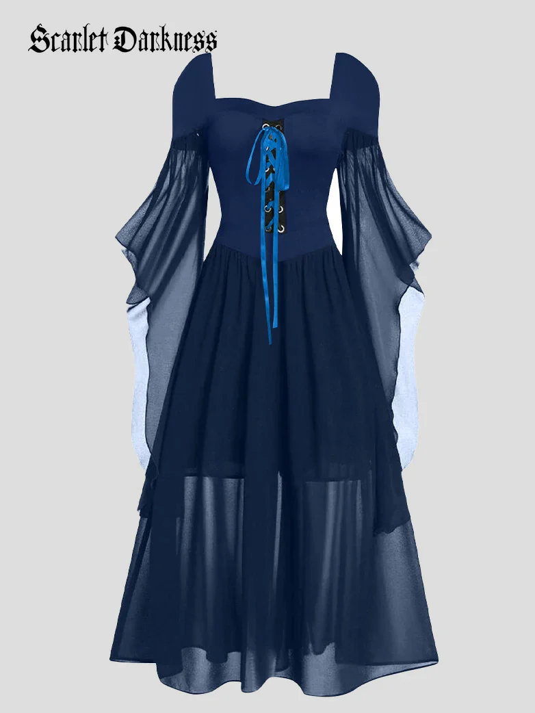 2025 Halloween Witch Fairy Tie-Strap Long Dress - Image 5