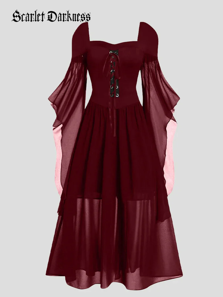 2025 Halloween Witch Fairy Tie-Strap Long Dress - Image 9