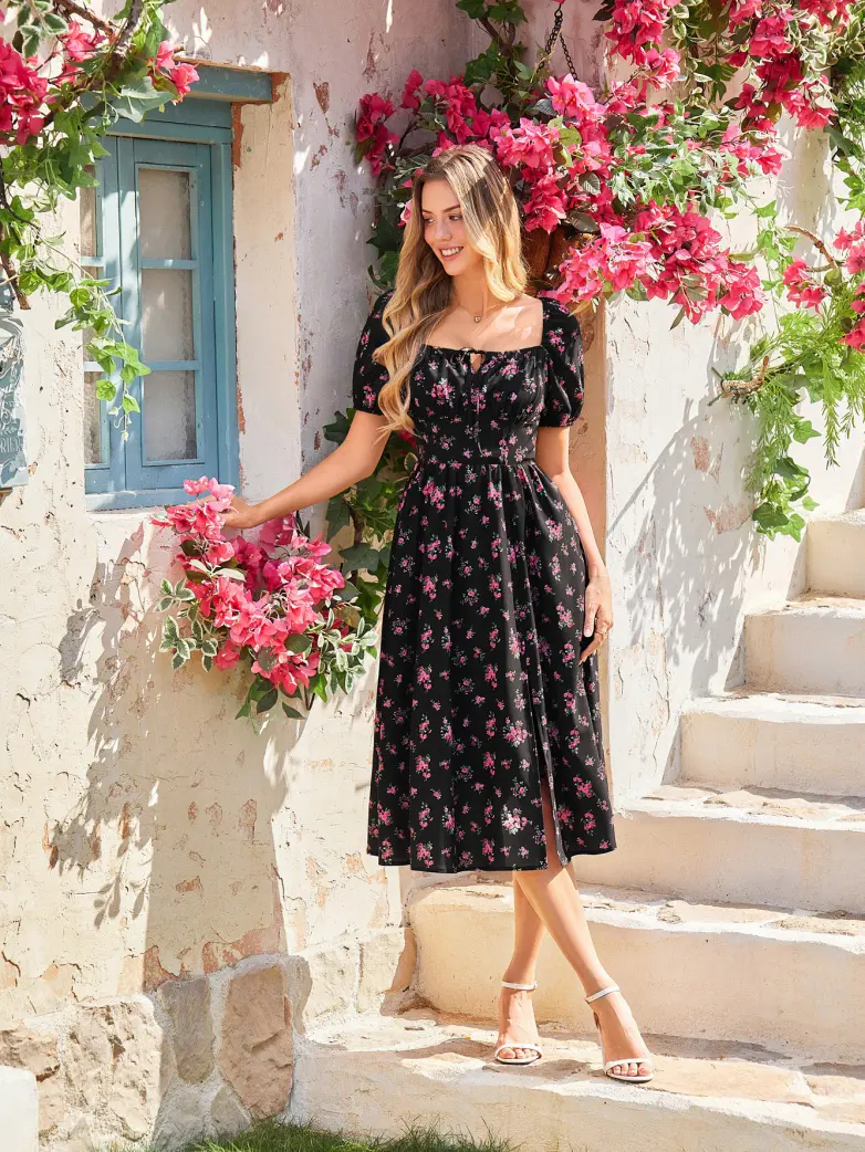 Victorian Spring Slit Party Sundress with Pockets - Image 50