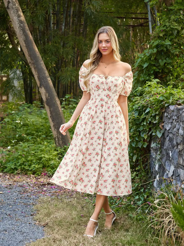 Victorian Spring Slit Party Sundress with Pockets - Image 55