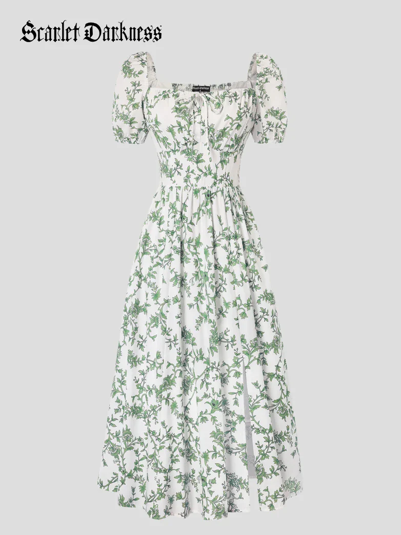 Victorian Spring Slit Party Sundress with Pockets - Image 66