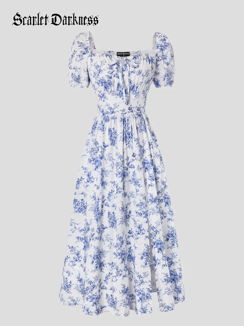 Victorian Spring Slit Party Sundress with Pockets - Image 72