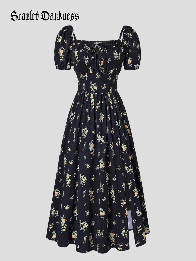 Victorian Spring Slit Party Sundress with Pockets - Image 78