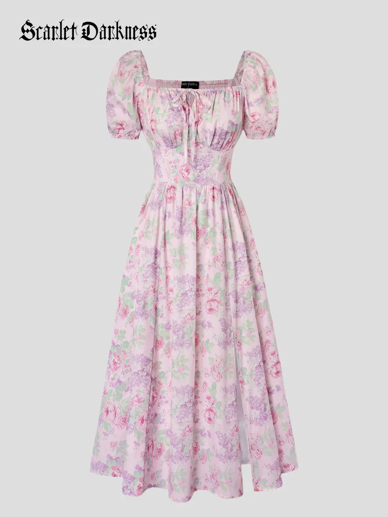Victorian Spring Slit Party Sundress with Pockets - Image 81