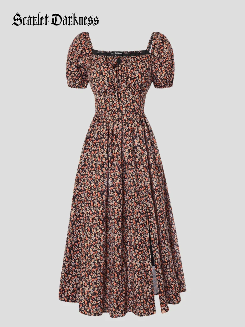 Victorian Spring Slit Party Sundress with Pockets - Image 87