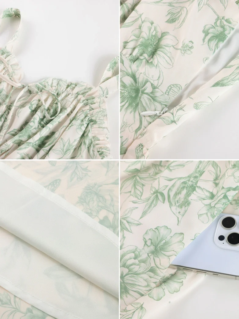 2026 Floral Corset Dress Long Milkmaid Dress with Pocket - Image 12
