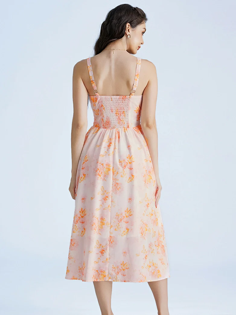 2026 Floral Corset Dress Long Milkmaid Dress with Pocket - Image 30