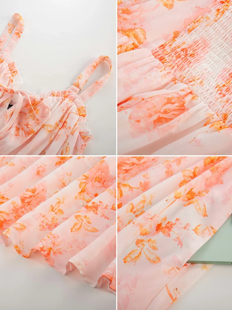 2026 Floral Corset Dress Long Milkmaid Dress with Pocket - Image 31