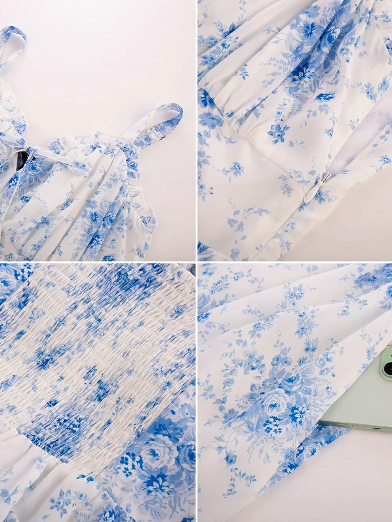 2026 Floral Corset Dress Long Milkmaid Dress with Pocket - Image 34