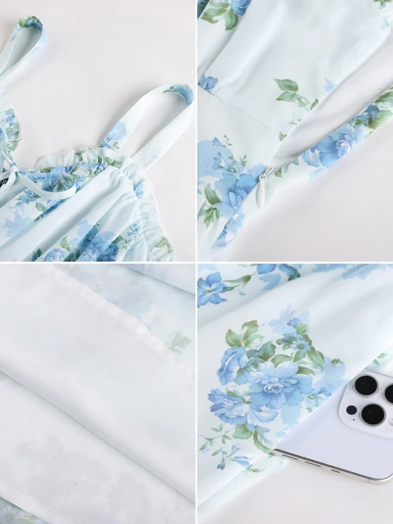 2026 Floral Corset Dress Long Milkmaid Dress with Pocket - Image 53