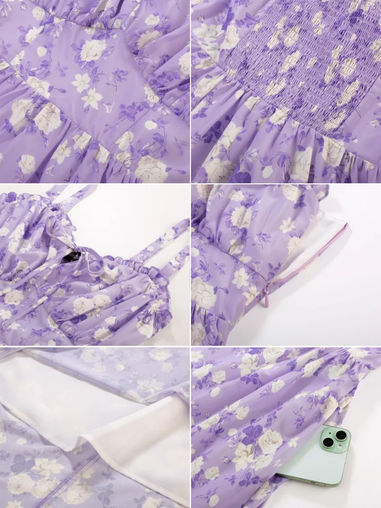 2026 Floral Corset Dress Long Milkmaid Dress with Pocket - Image 58