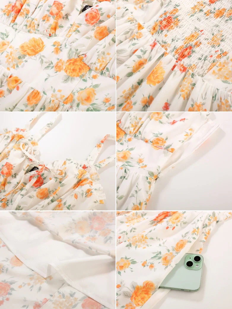 2026 Floral Corset Dress Long Milkmaid Dress with Pocket - Image 60
