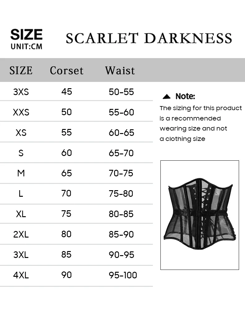 Women Gothic Belts Irregular Mesh Fish Bone Waistband - Image 3