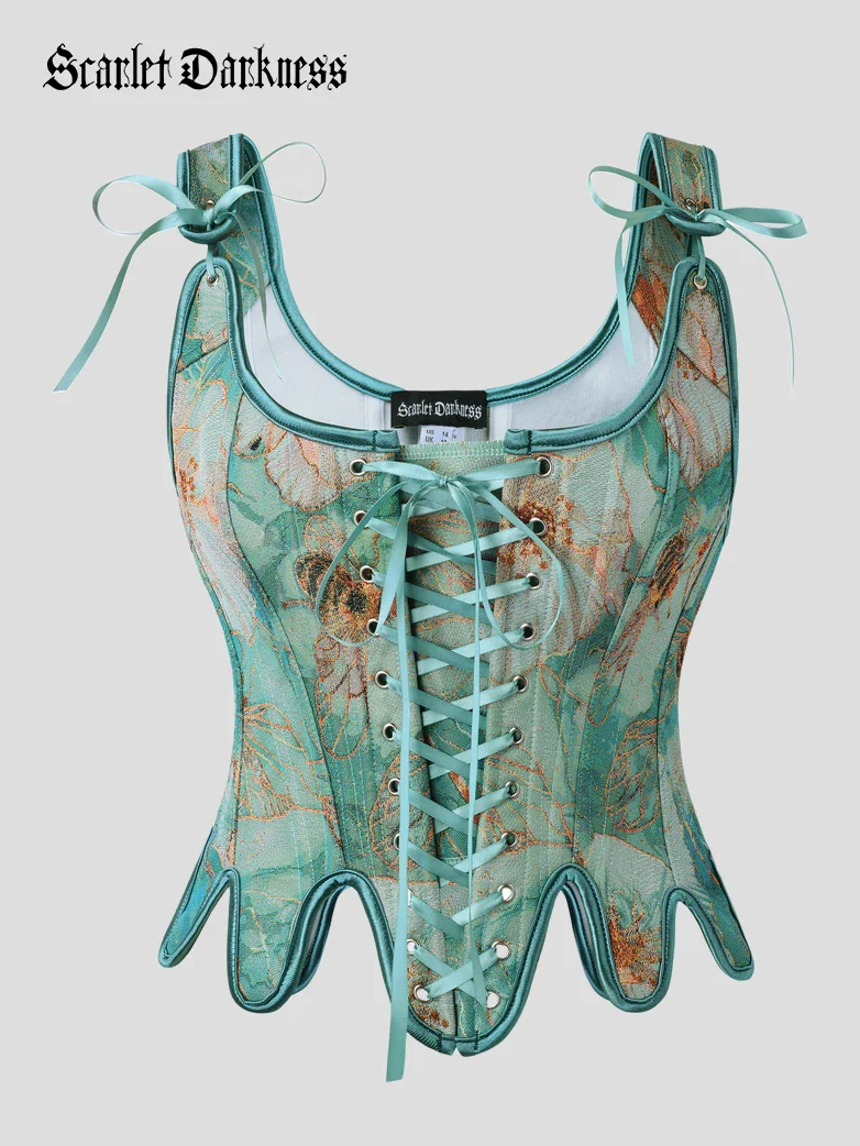 18 Boned Irregular Hem Body Shape Corset Top - Image 6