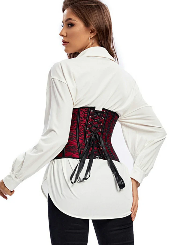 Victorian Gothic Waist Corset Shapewear with 14 Bones - Image 5