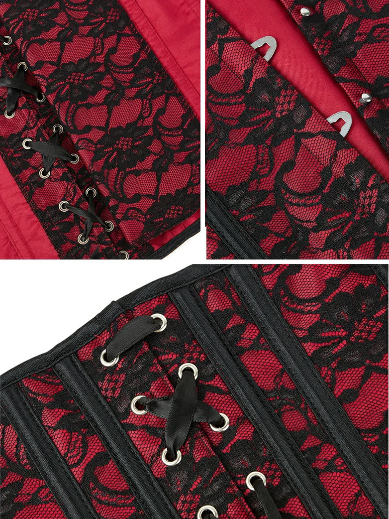 Victorian Gothic Waist Corset Shapewear with 14 Bones - Image 6