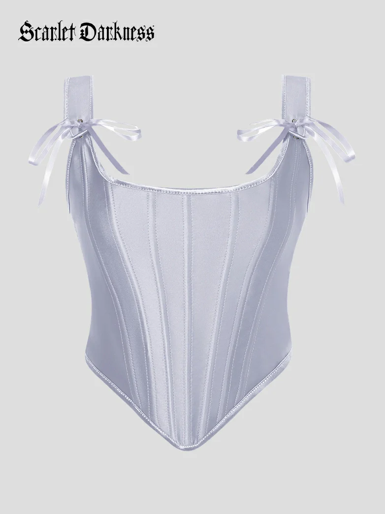 Body Shape Bustier Satin Corset Top with 14 Bones - Image 3