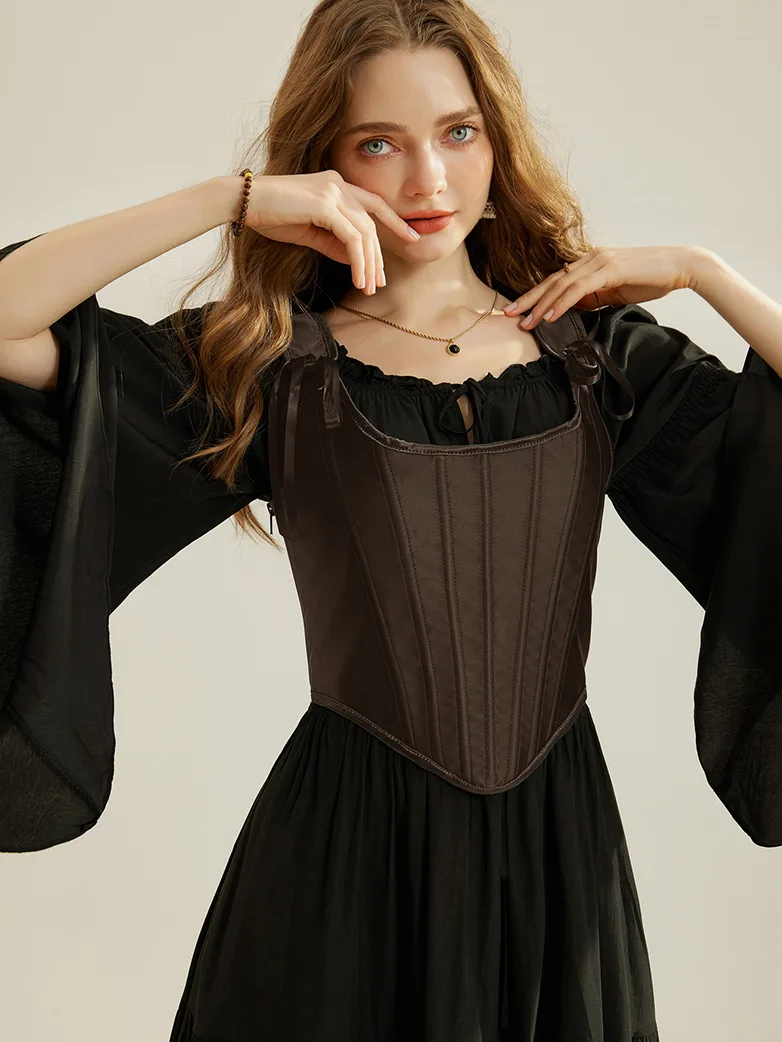 Body Shape Bustier Satin Corset Top with 14 Bones - Image 7