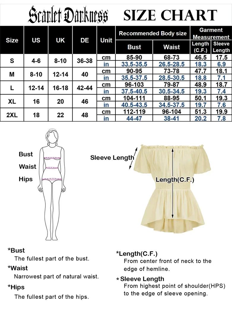 Renaissance Off the Shoulder Comfy Cotton Pirate Tops - Image 15