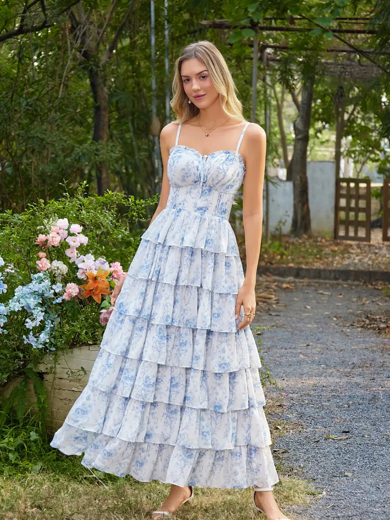 Spring Princess Bridgeton Cake Dress with 18 Bones - Image 18