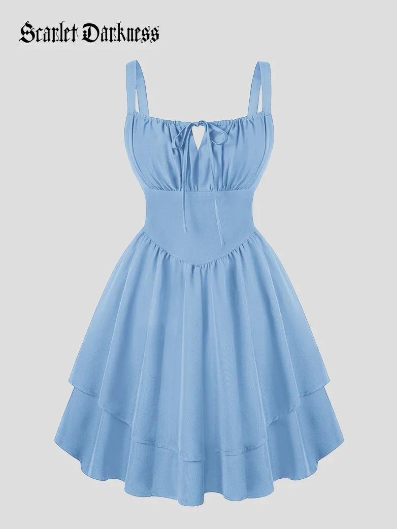 Women Summer Puffy Milkmaid Sundress - Image 17