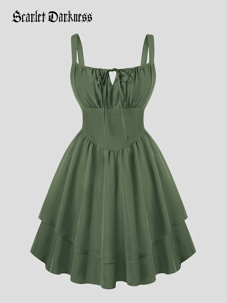 Women Summer Puffy Milkmaid Sundress - Image 22