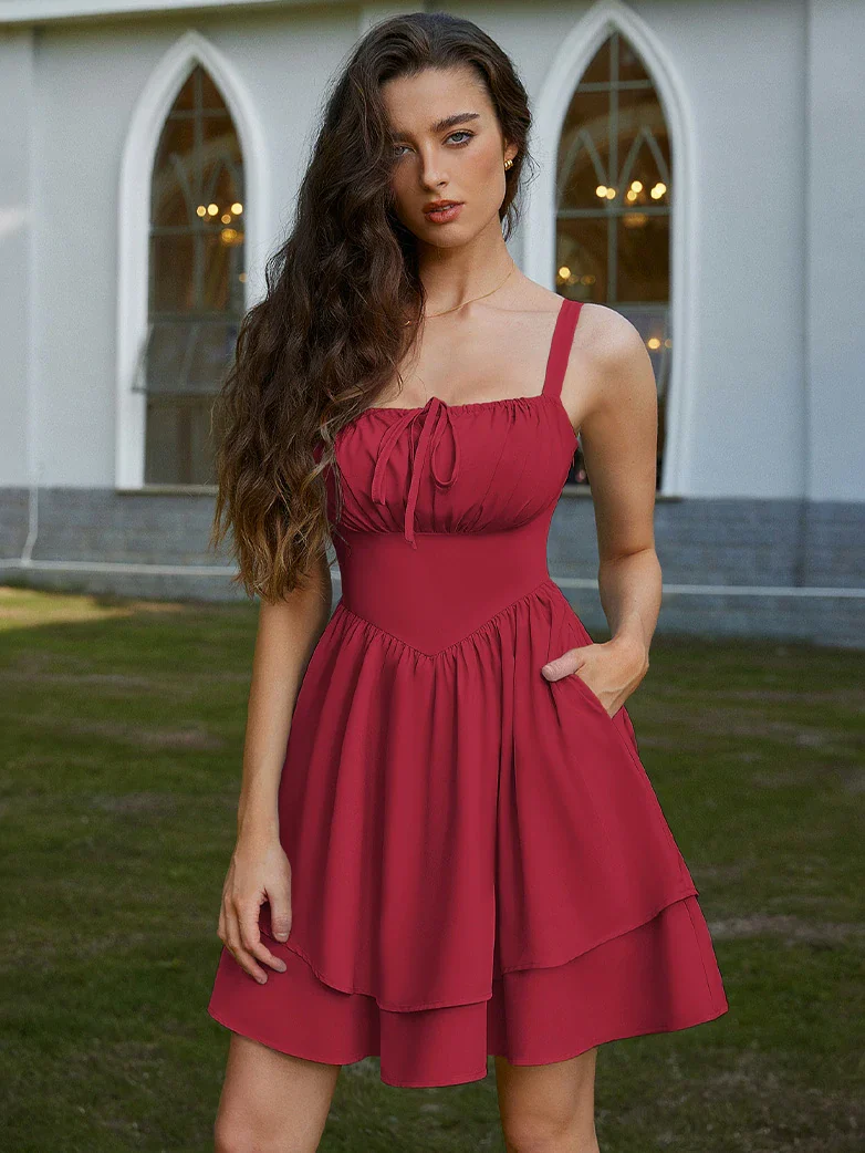 Women Summer Puffy Milkmaid Sundress - Image 27