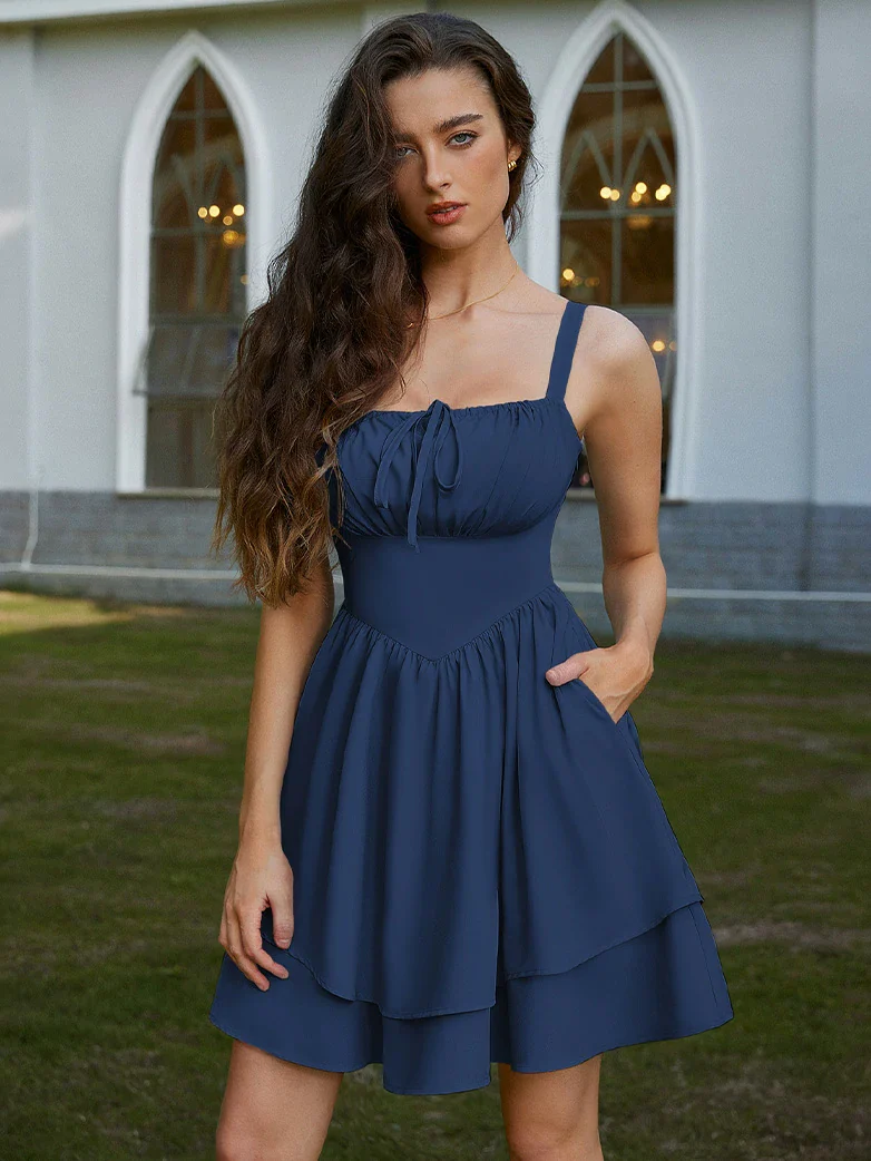 Women Summer Puffy Milkmaid Sundress - Image 35