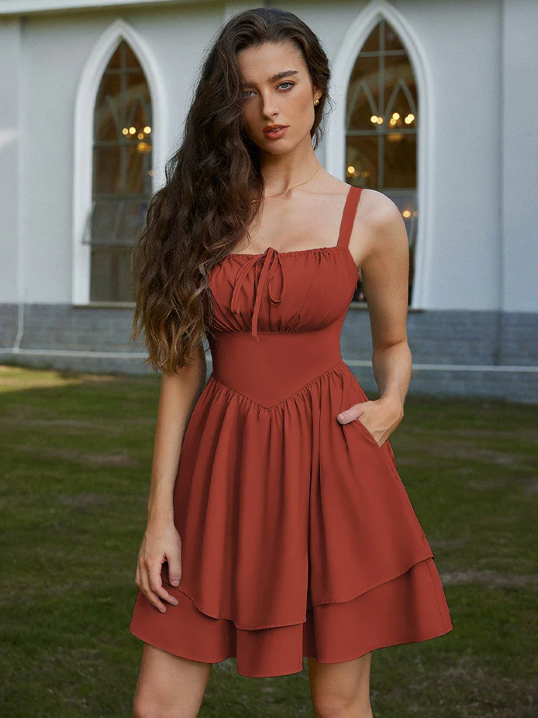 Women Summer Puffy Milkmaid Sundress - Image 39