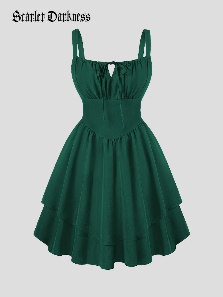 Women Summer Puffy Milkmaid Sundress - Image 41