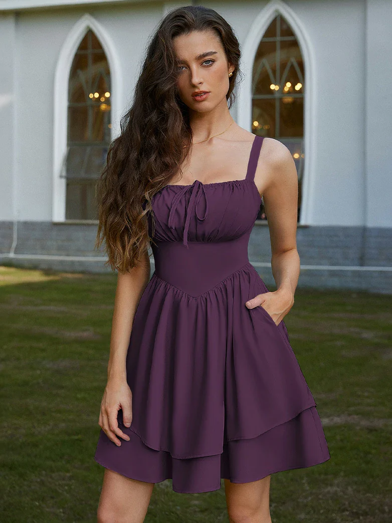 Women Summer Puffy Milkmaid Sundress - Image 46