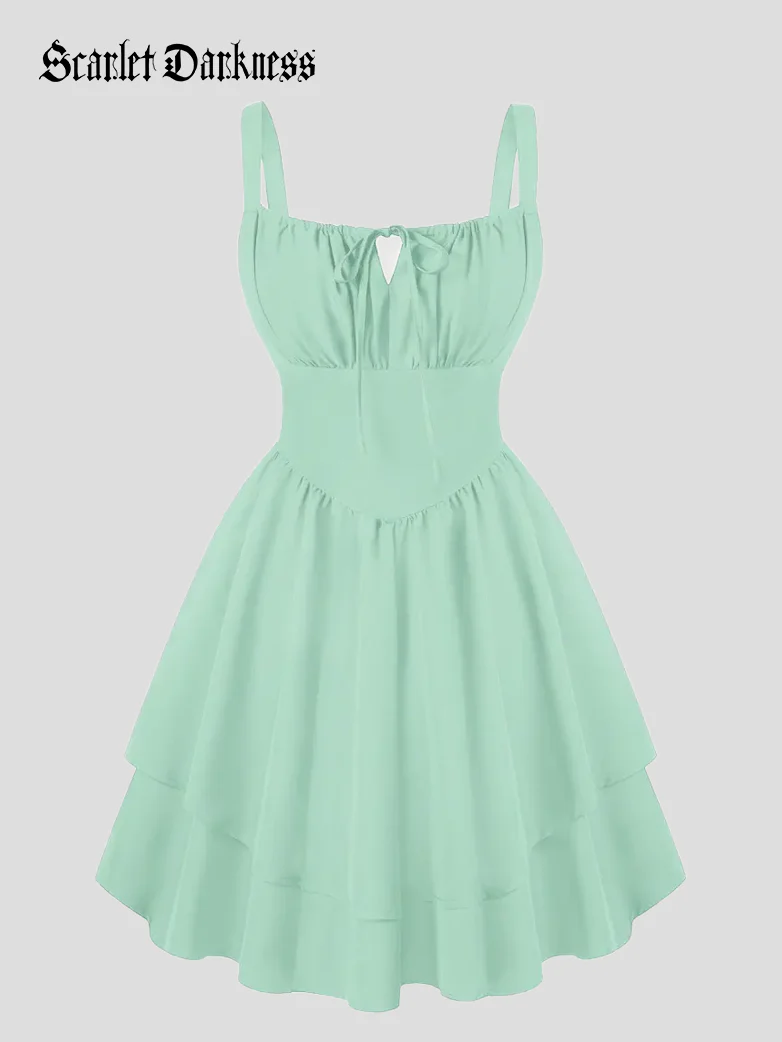 Women Summer Puffy Milkmaid Sundress - Image 55