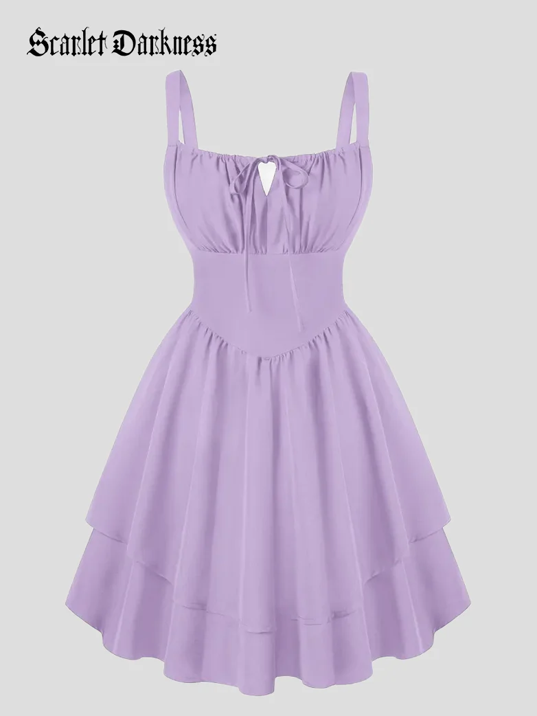Women Summer Puffy Milkmaid Sundress - Image 58