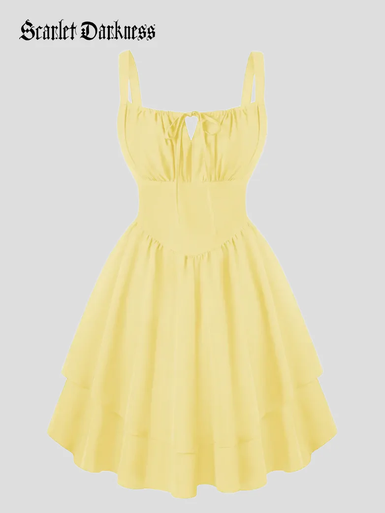 Women Summer Puffy Milkmaid Sundress - Image 60