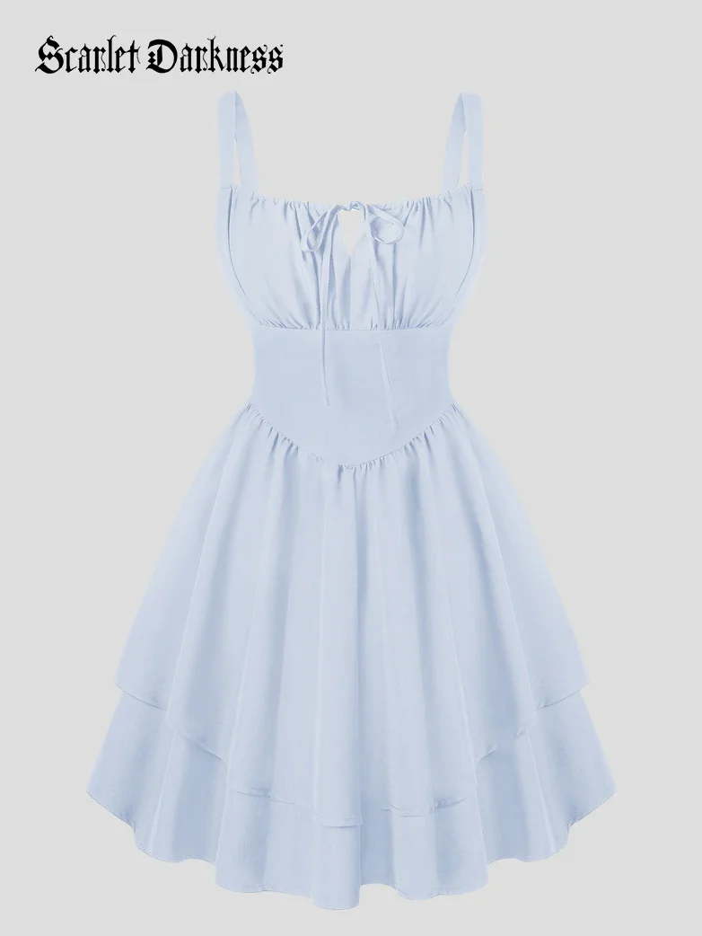 Women Summer Puffy Milkmaid Sundress - Image 63