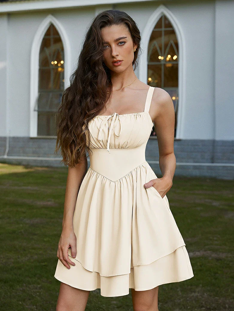 Women Summer Puffy Milkmaid Sundress - Image 8